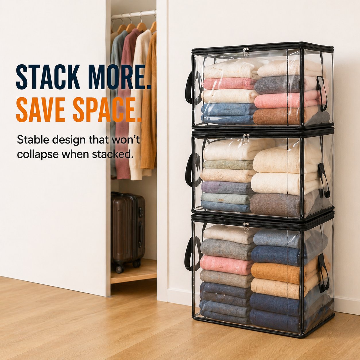LAST DAY 70% OFF ✨📦Large Heavy-Duty Thick Plastic Clear Storage🎁💞