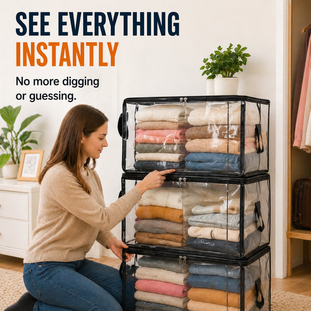 LAST DAY 70% OFF ✨📦Large Heavy-Duty Thick Plastic Clear Storage🎁💞