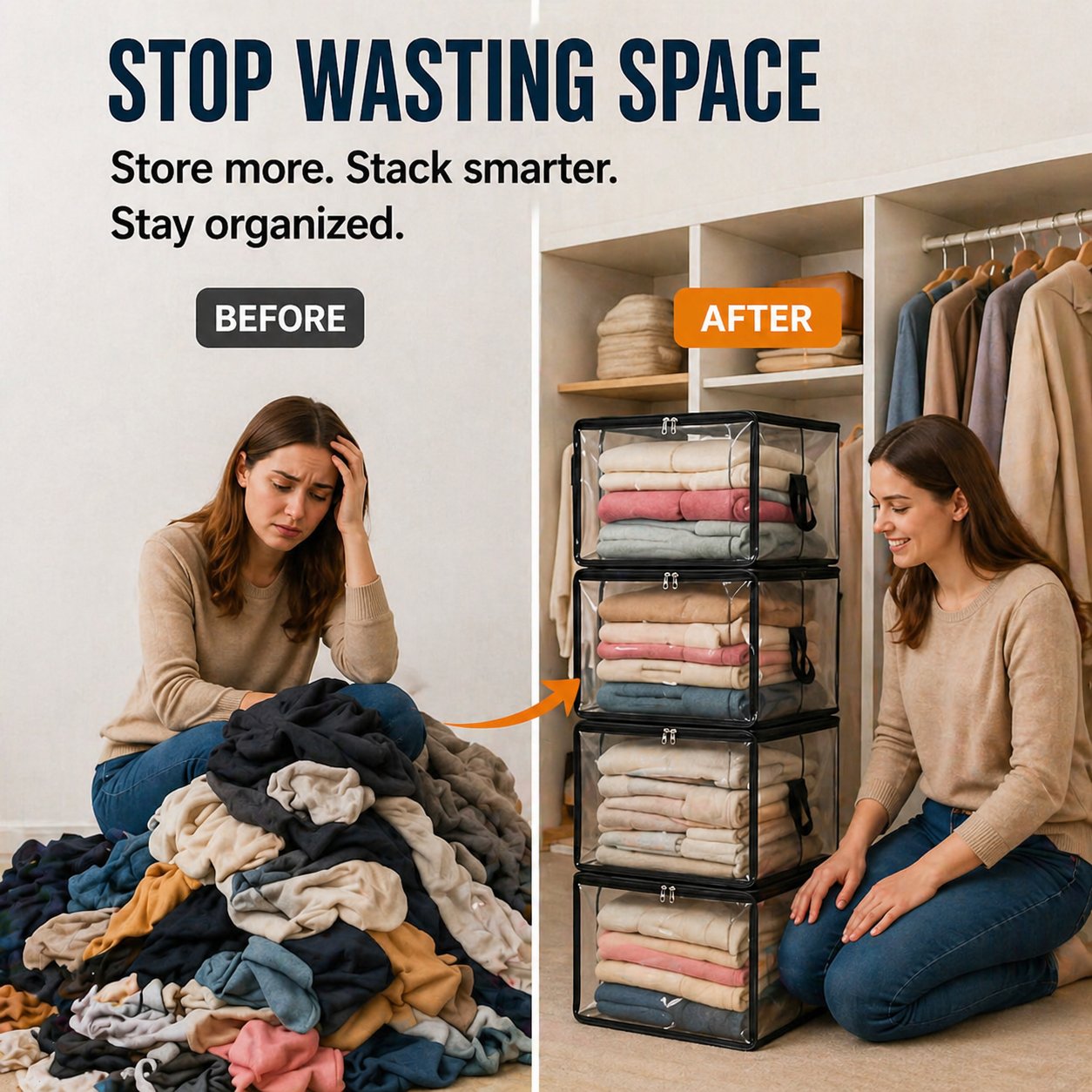 LAST DAY 70% OFF ✨📦Large Heavy-Duty Thick Plastic Clear Storage🎁💞